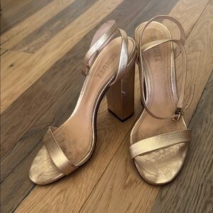 Schutz Women's Gold Strappy Heels